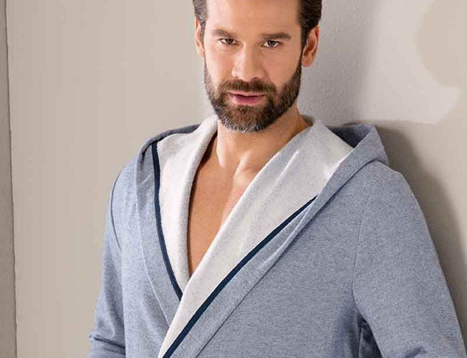 Cawö herenbadjas denim