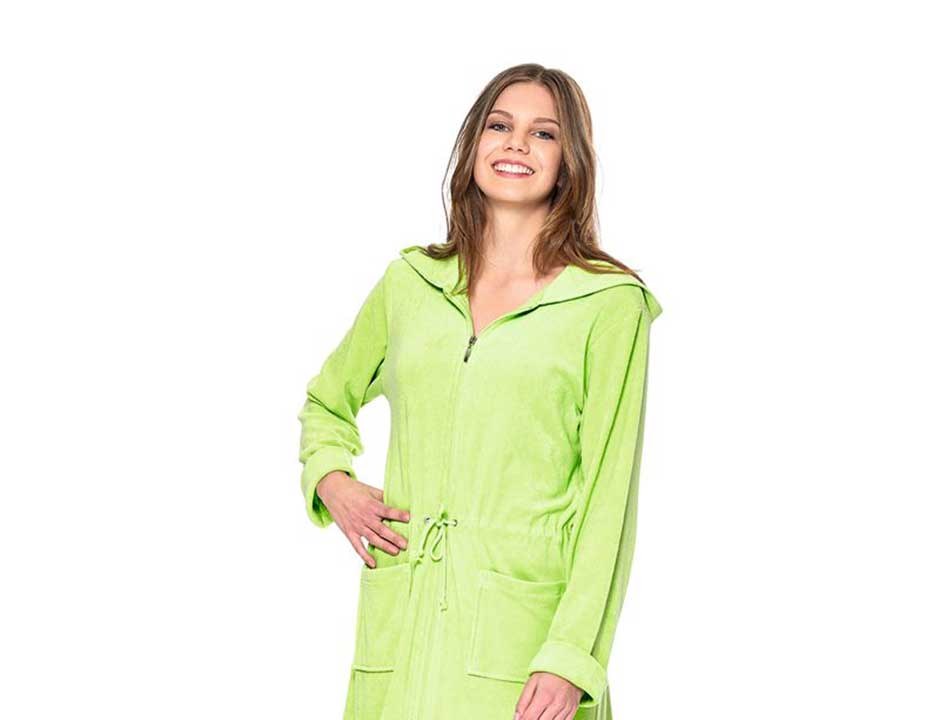 Groene badjas met rits