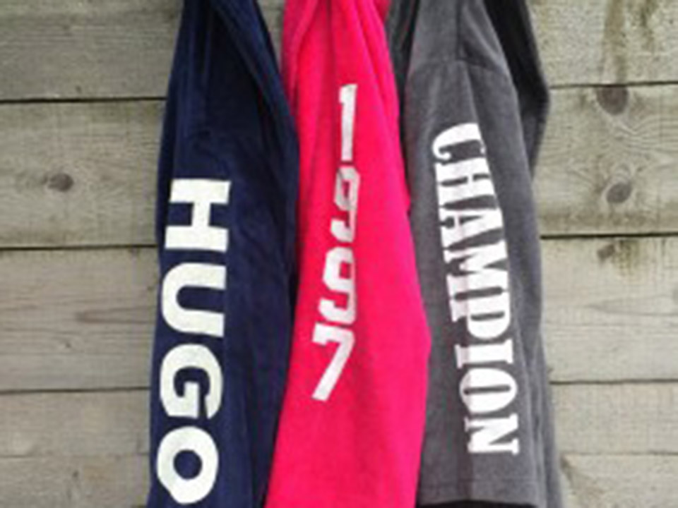 Stoere badjas met je naam erop