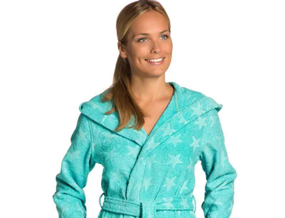 Turquoise damesbadjas met sterren
