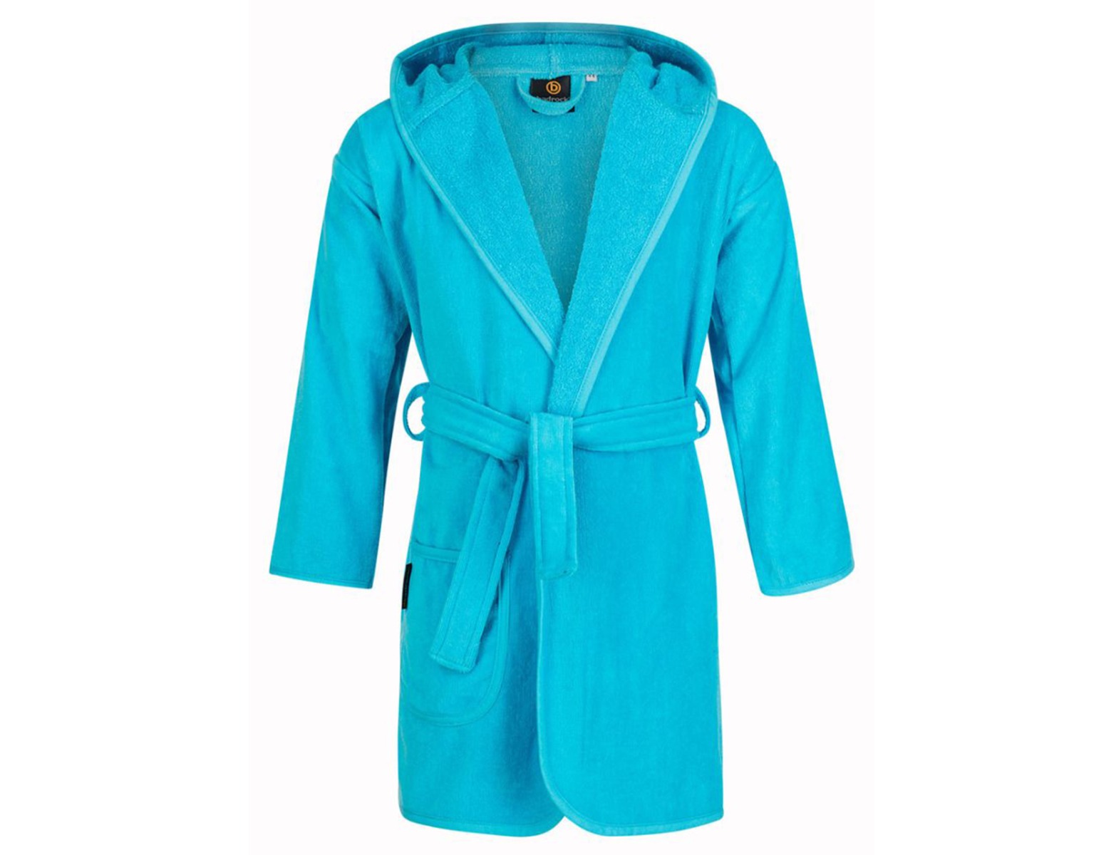 Baby badjas aquablauw met capuchon