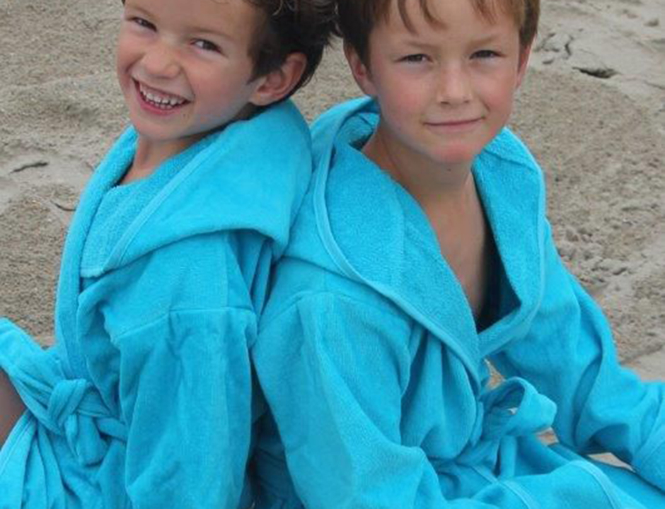 Kinderbadjas aquablauw