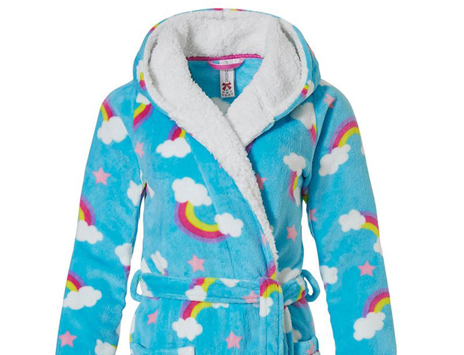 Damesbadjas regenboog met capuchon