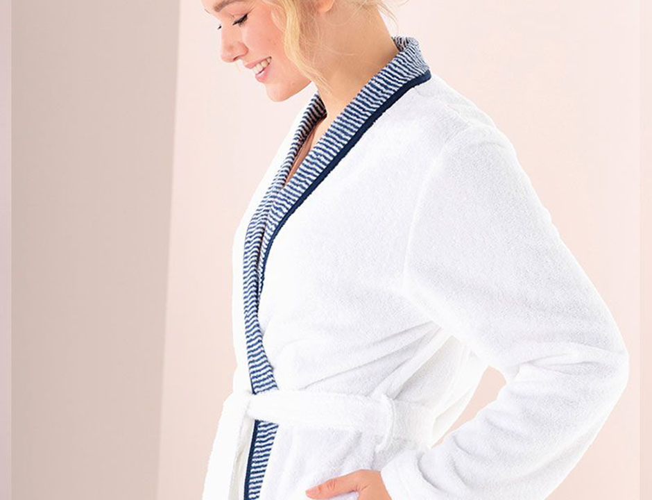 Cawo dames kimono wit badstof