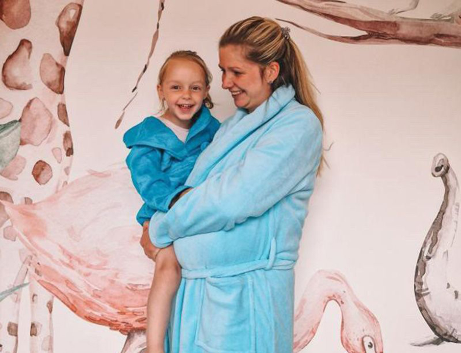 Lichtblauwe badjas fleece - unisex