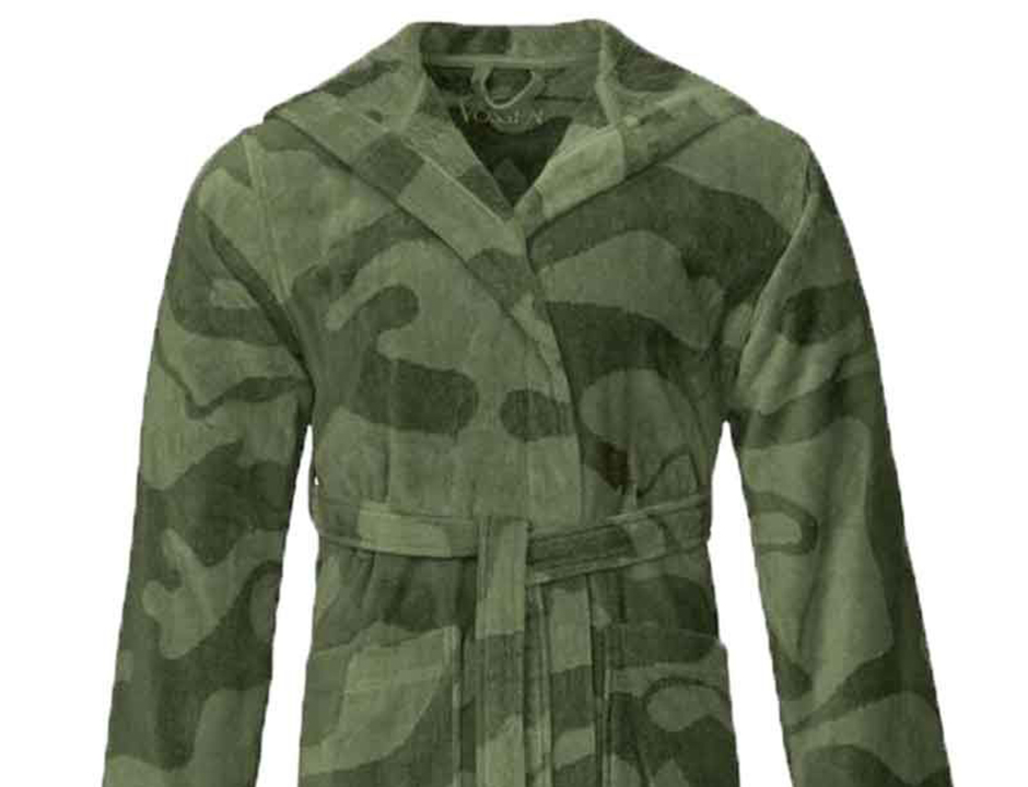 Legerprint badjas groen - unisex