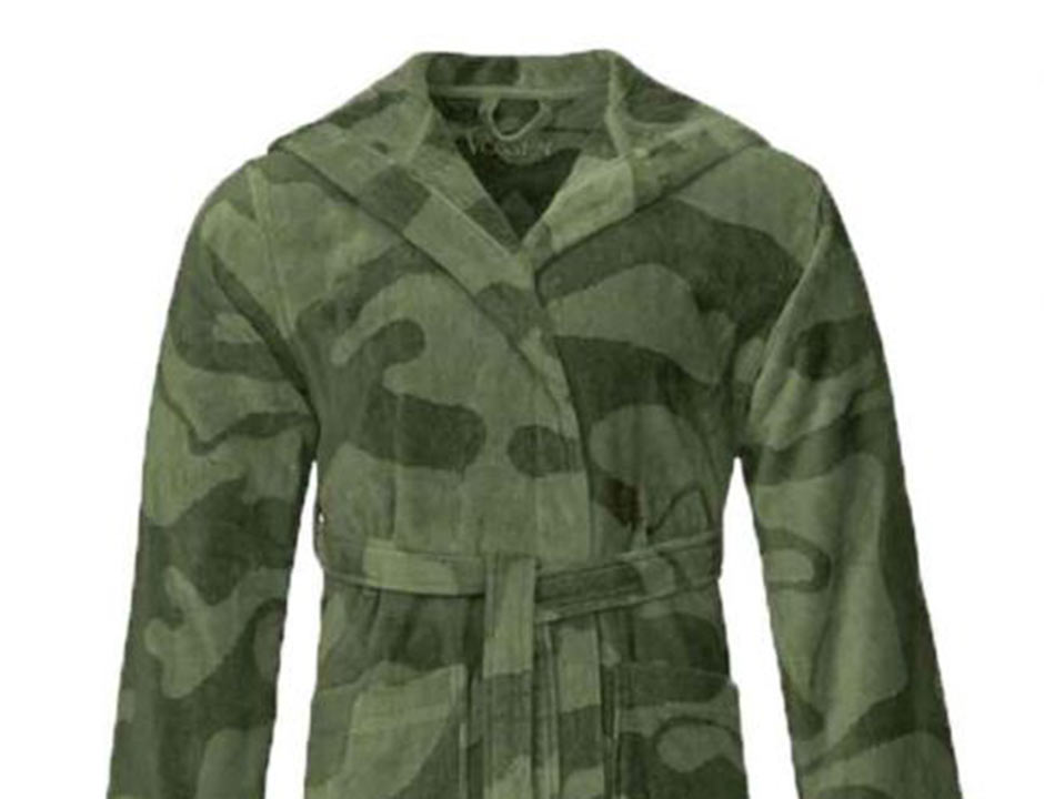 Legerprint badjas groen - unisex