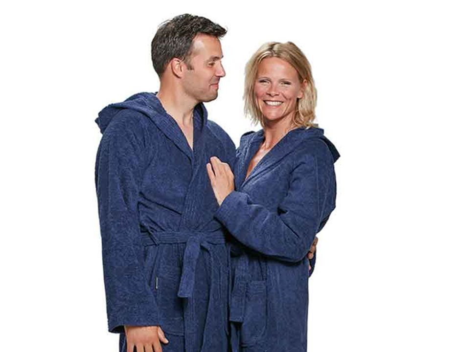 Sauna badjas marineblauw