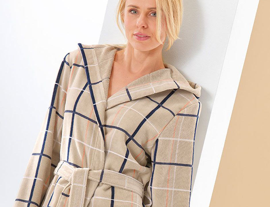 Dames badjas katoen & capuchon - Cawo