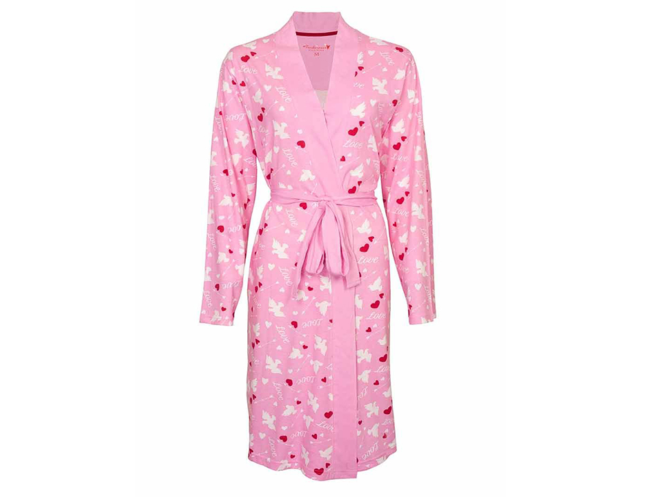 Roze hartjes kimono dun katoen
