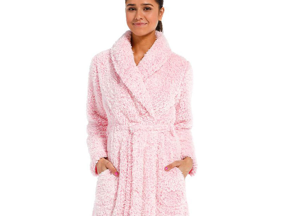 Rebelle damesbadjas fleece fluffy