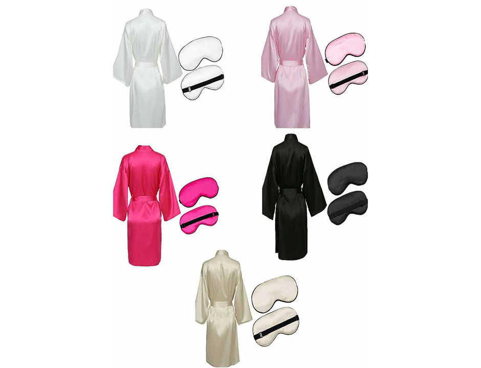 GRATIS slaapmasker 9.95 satijnen kimono et print borduring