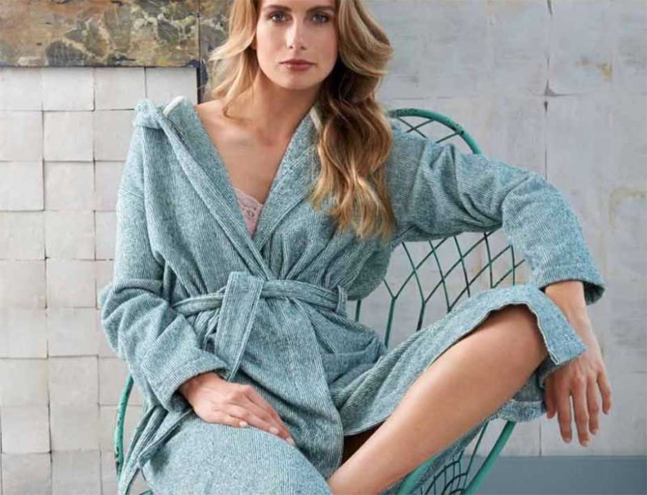 Vandyck badjas dames - mintgroen