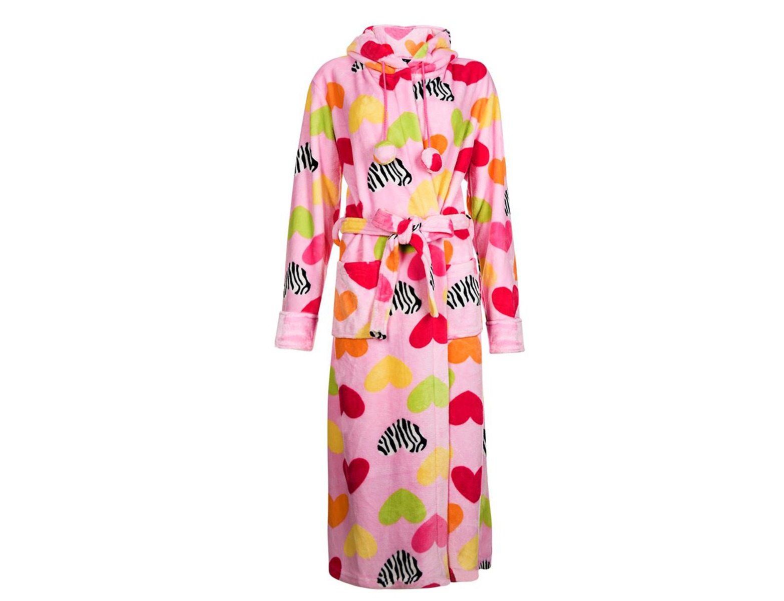 Dames badjas met hartjes