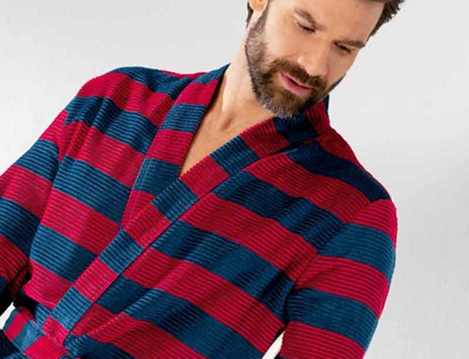 Herenbadjas kimono streepdessin - Cawo