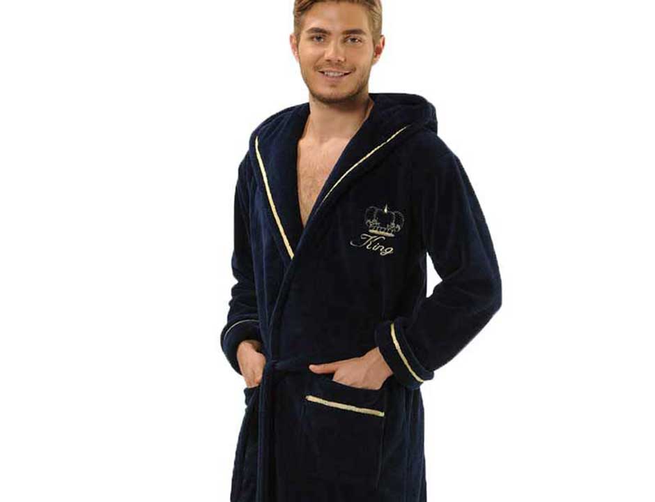 Badjas heren met borduring King