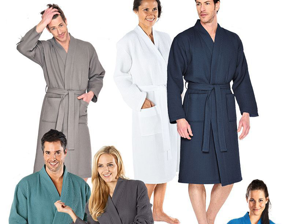 Sauna badjas wafelstof