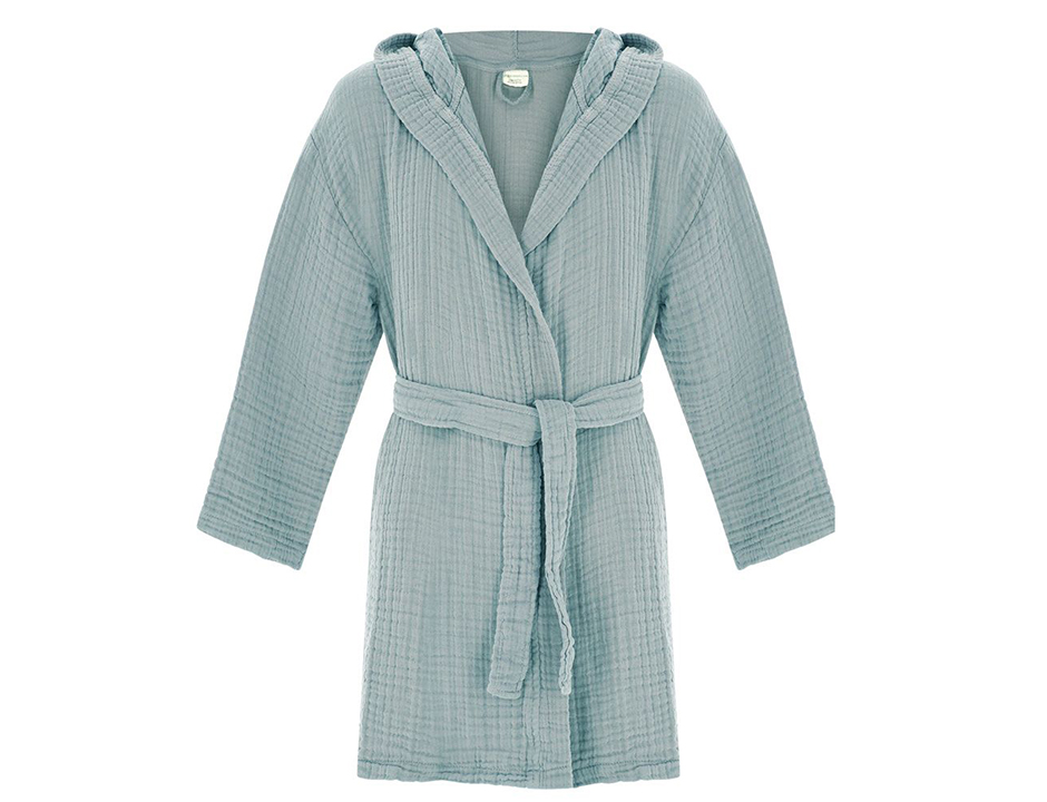 Katoenen kinderbadjas mousseline mintgroen