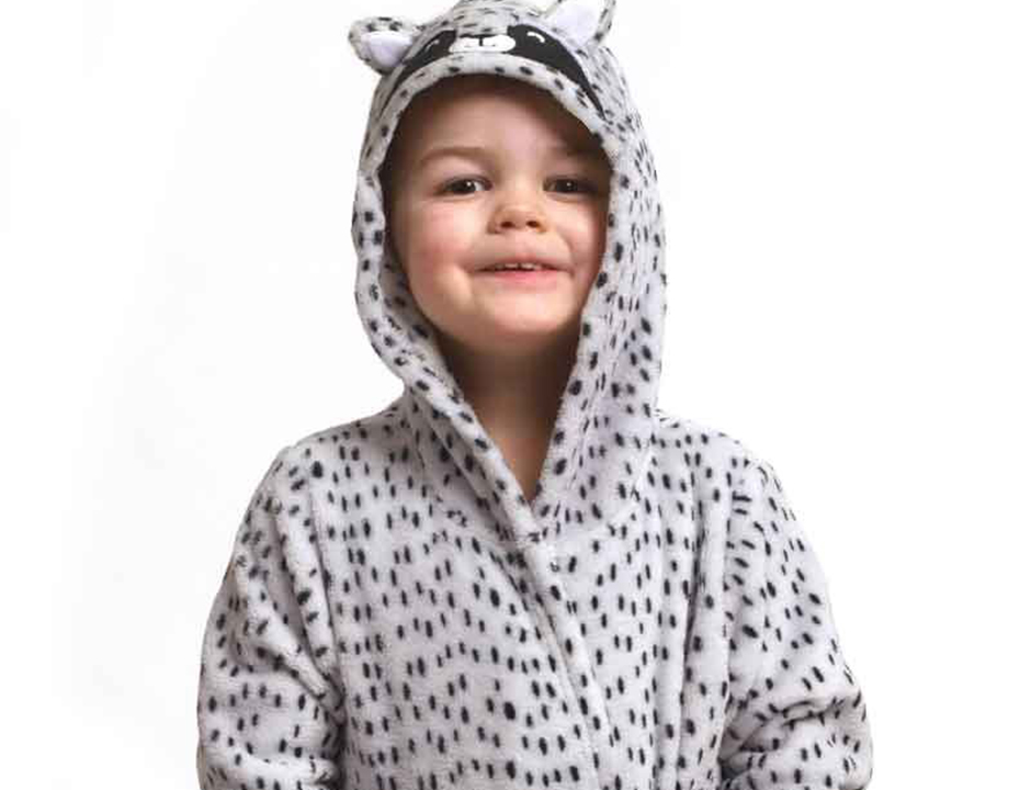 Kinderbadjas wasbeer met oortjes