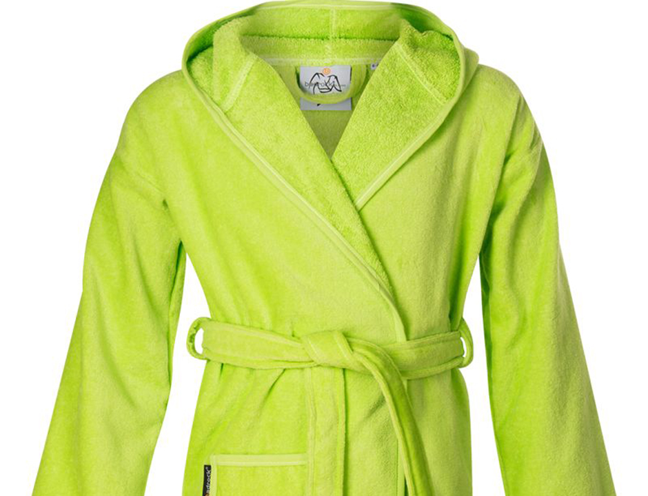 Baby badjas appelgroen met capuchon