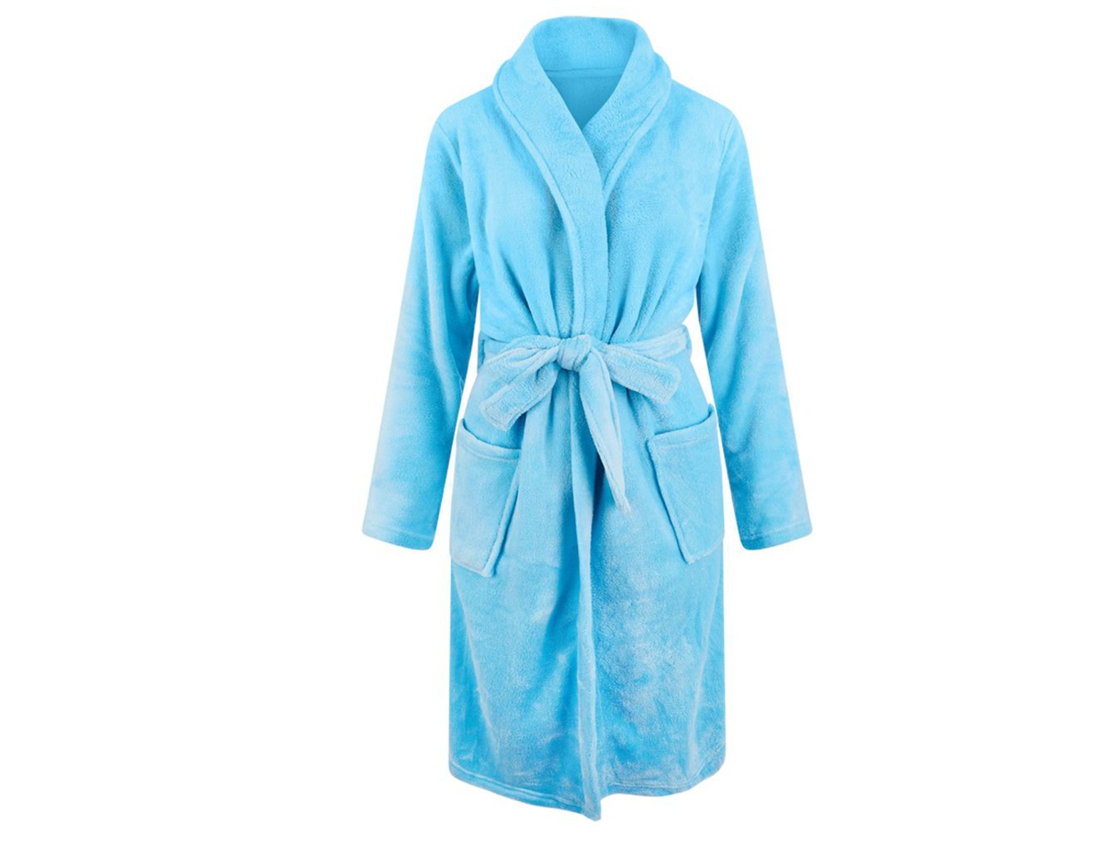 Lichtblauwe badjas fleece - unisex