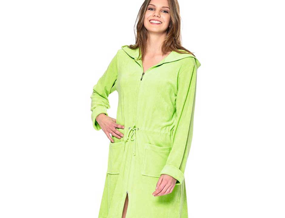 Groene badjas met rits