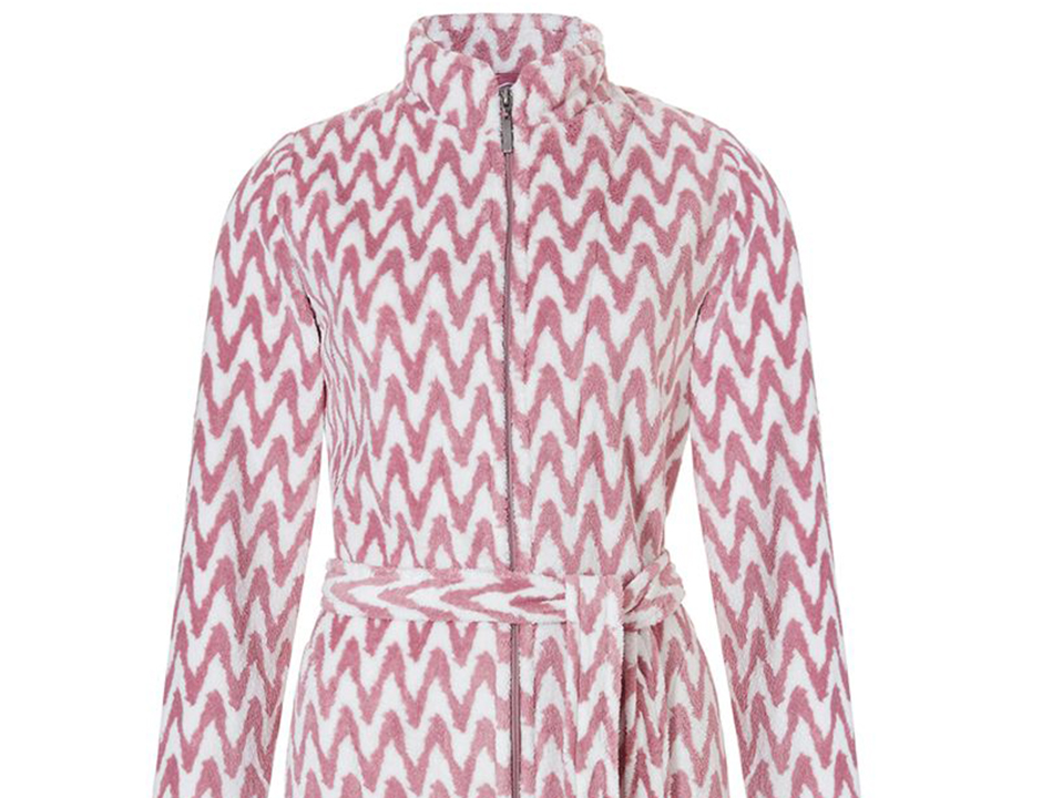 Rits badjas roze zigzag - 110cm