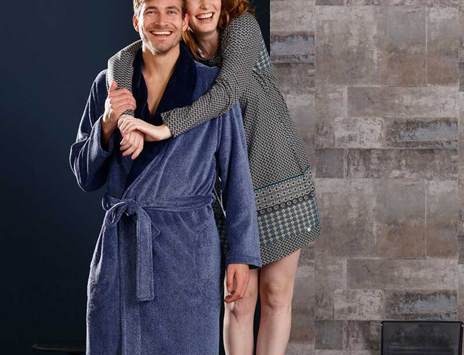 Groene herenbadjas Schotse ruit - fleece