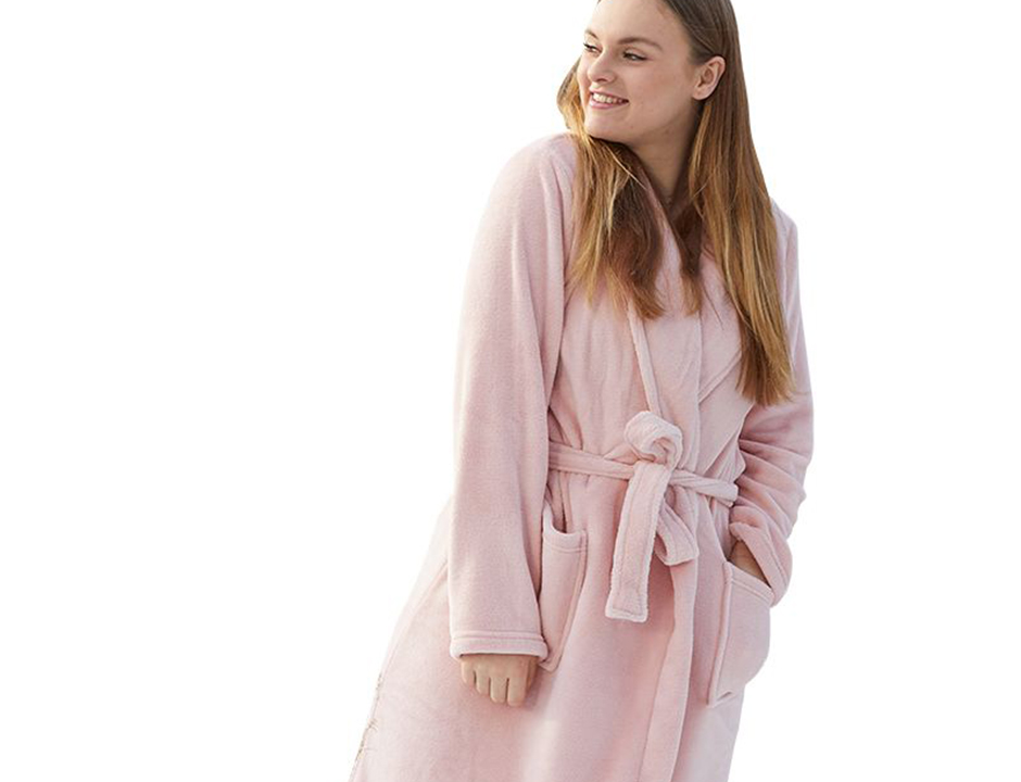 Oud roze badjas fleece