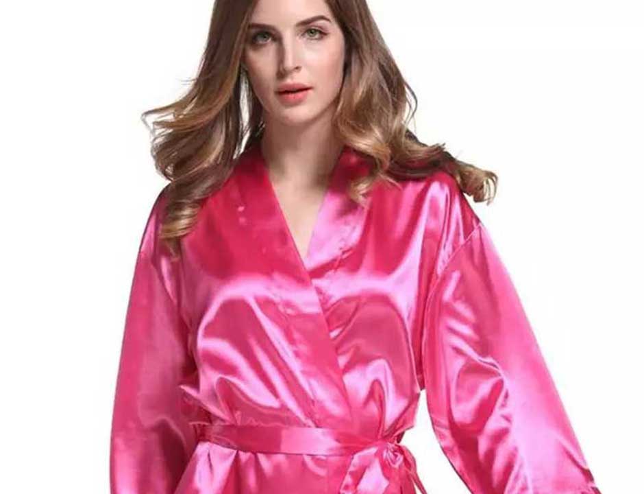 Roze kimono satijn