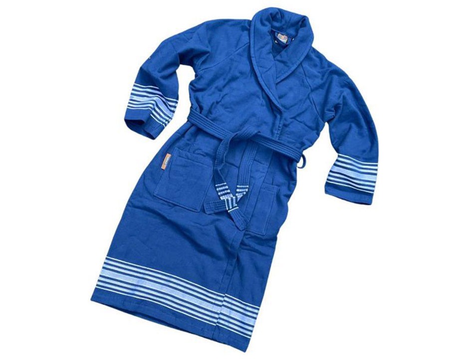 Blauwe hamam badjas katoen – saunabadjas