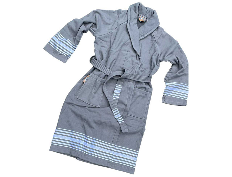 Grijze hamam badjas katoen –saunabadjas