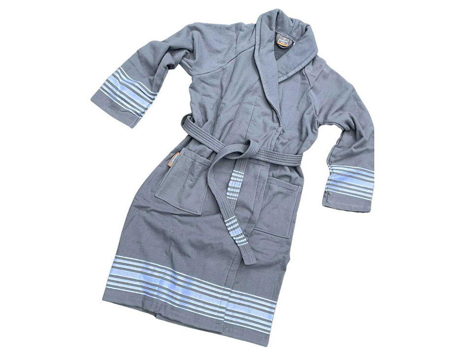 Grijze hamam badjas katoen –saunabadjas