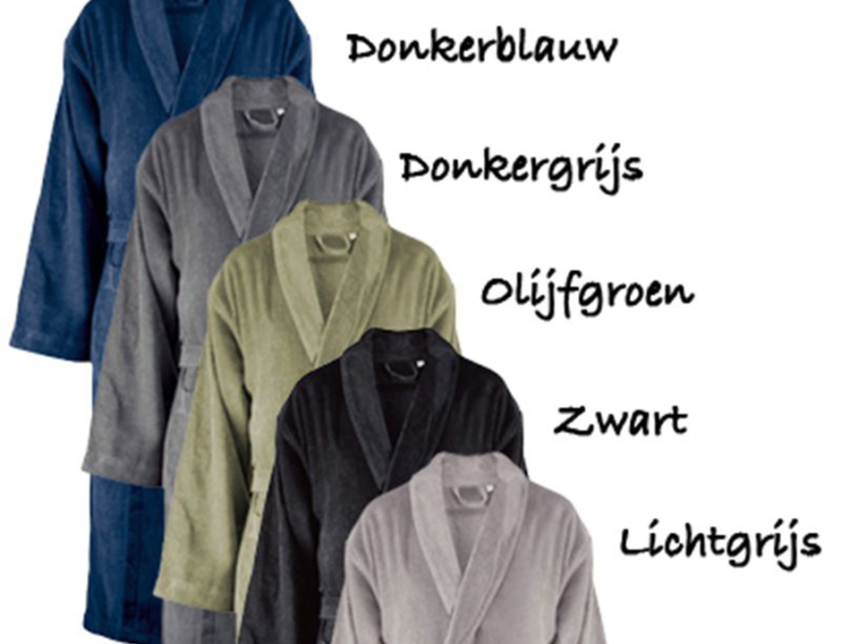 Sauna badjas velours katoen – unisex – 5 kleuren