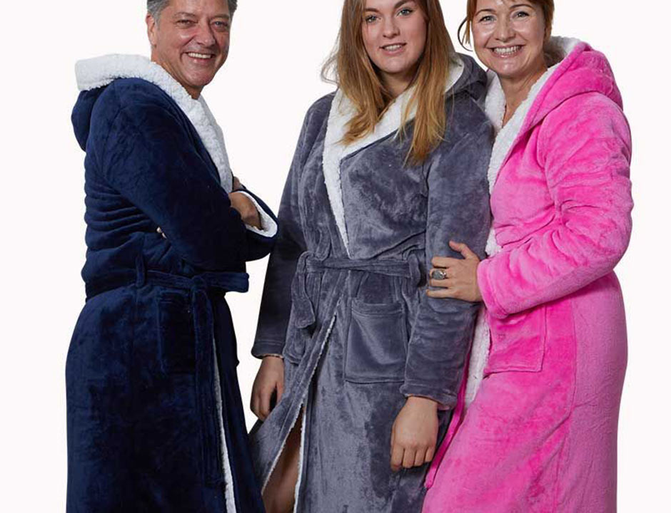 Sherpa badjas fleece - 3 kleuren