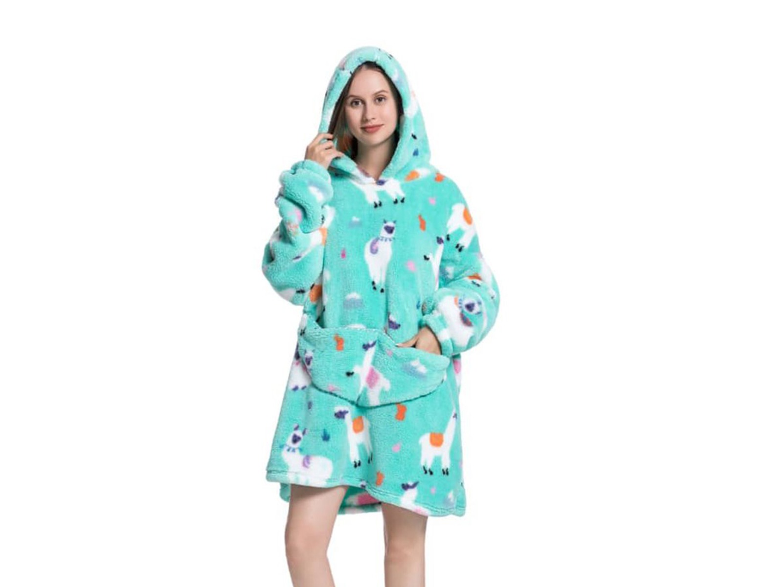 Alpaca snuggie met capuchon - fleece poncho