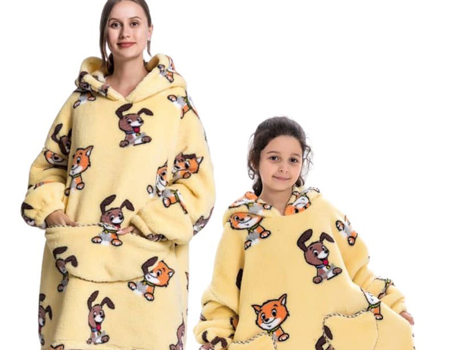 Kat & hond snuggie met capuchon