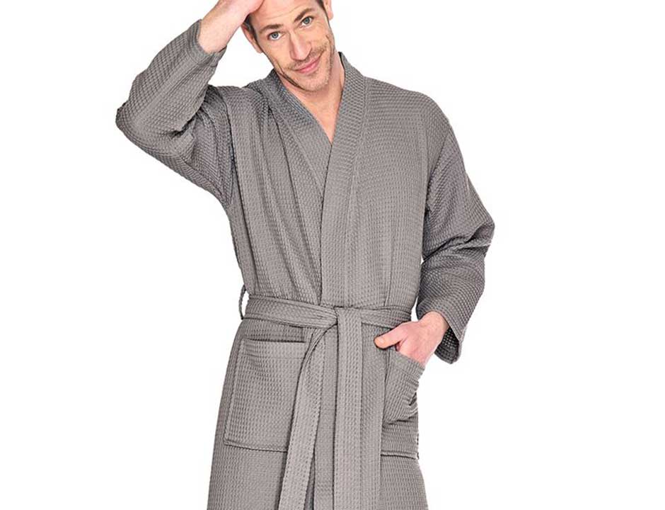 Sauna badjas wafelstof