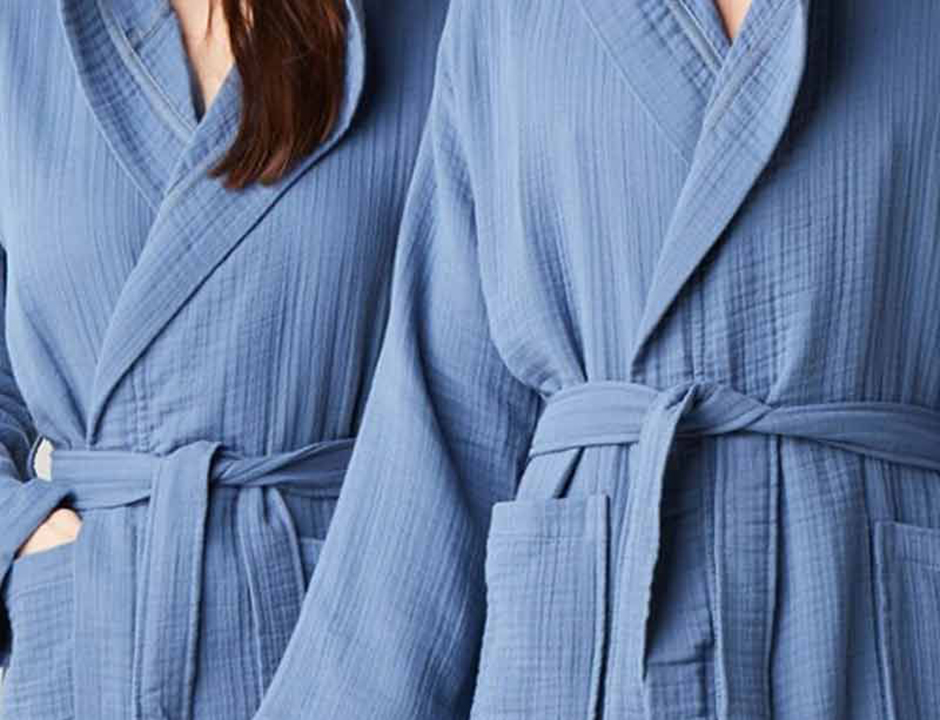 Van Dyck badjas denim biologisch katoen - unisex