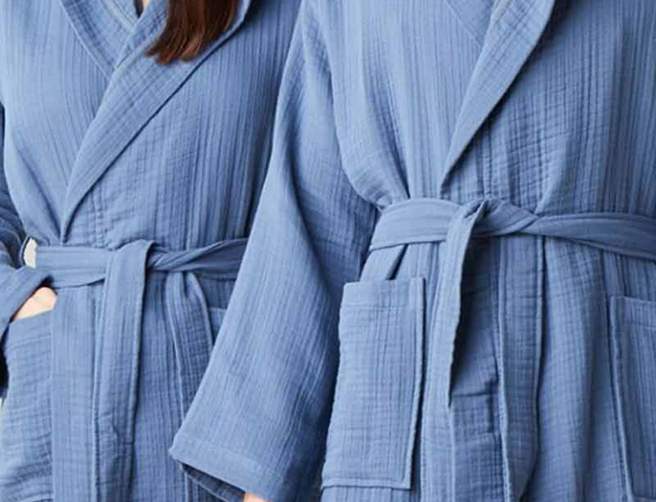 Van Dyck badjas denim biologisch katoen - unisex