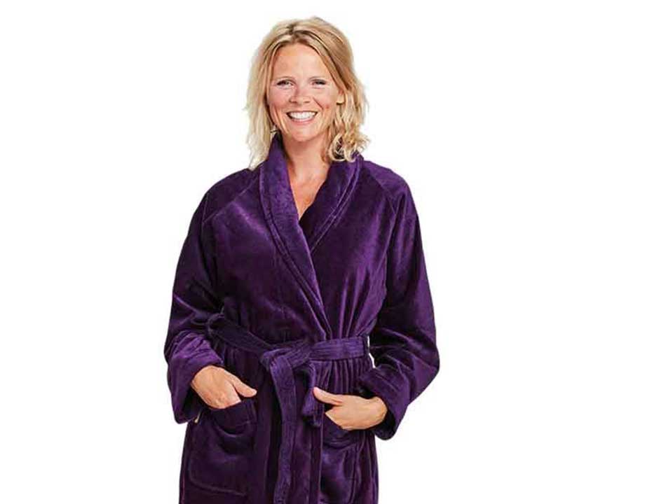 Velours badjas paars badrock