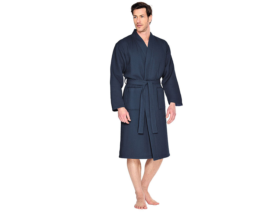 Marineblauwe badjas pique