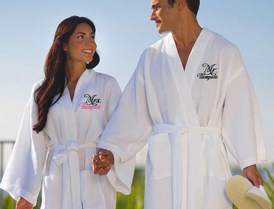 Sauna badjas met naam