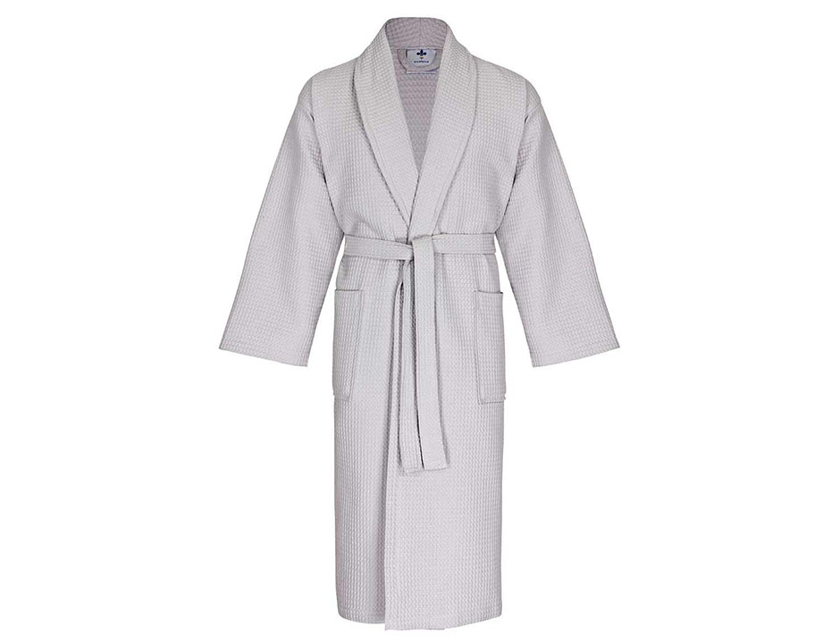 Sauna badjas van wafelstof - grote maten grijs