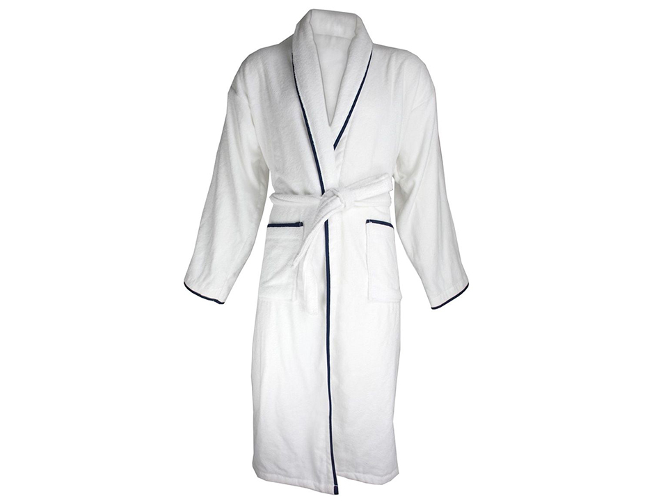 Luxe velours badjas met piping – 450 grams katoen