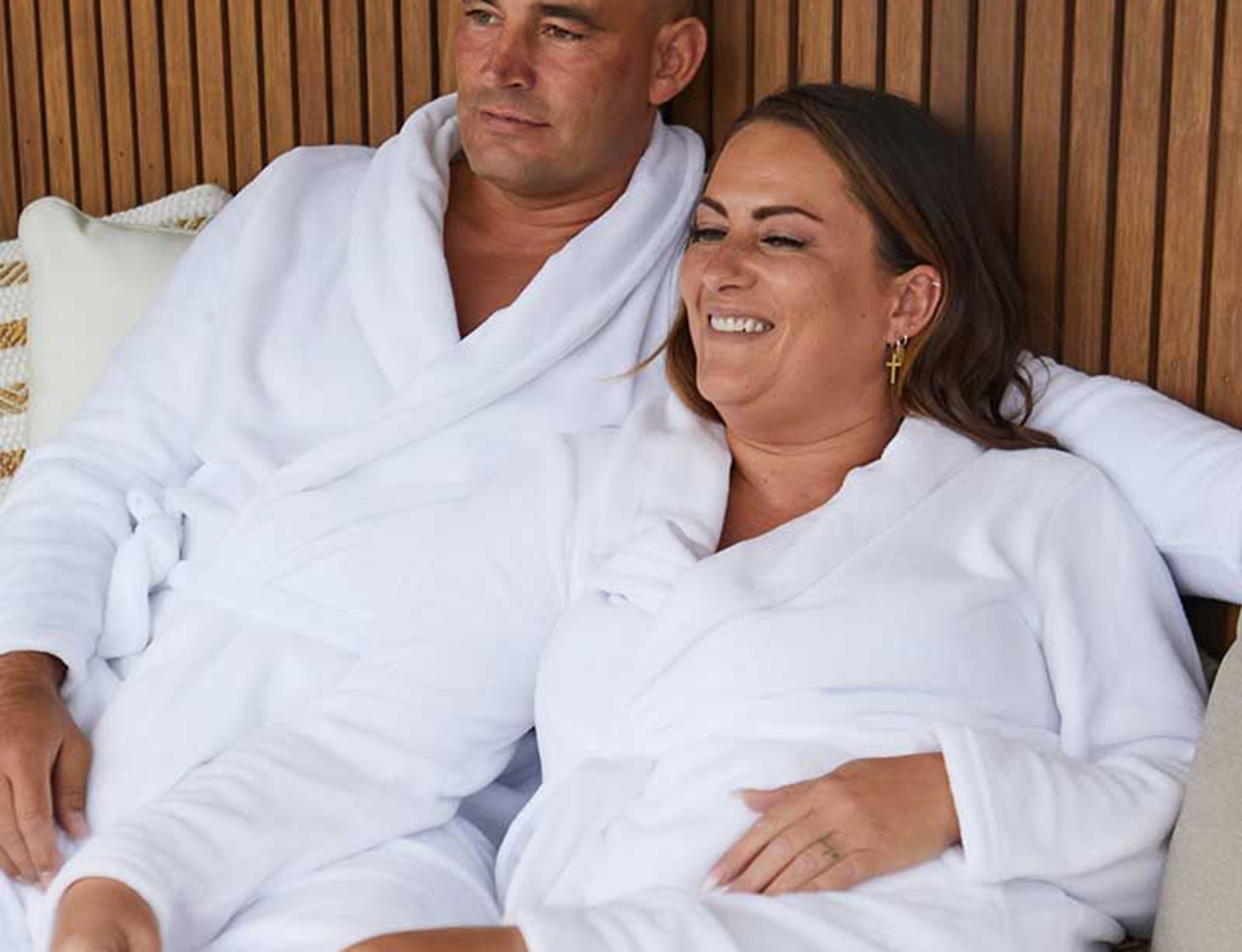 Witte badjas fleece - unisex