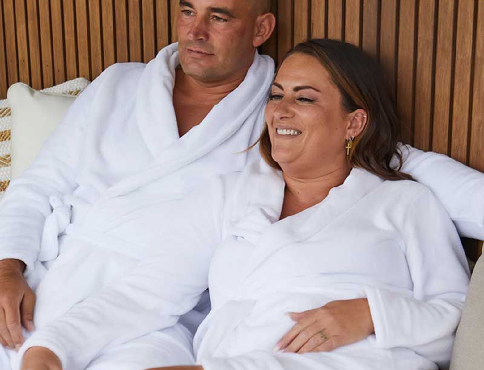 Witte badjas fleece - unisex