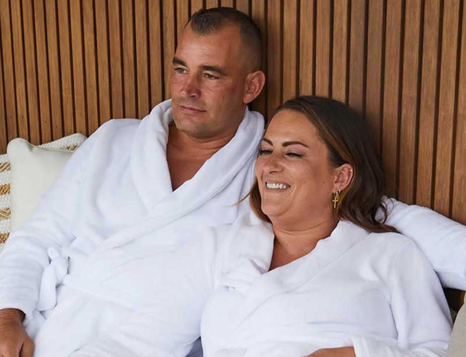 Witte badjas fleece - unisex