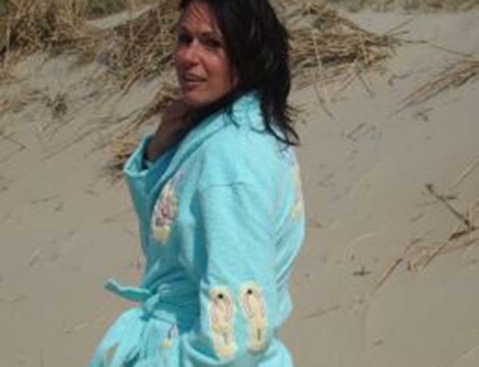 Zelf versieren badjas flip flops