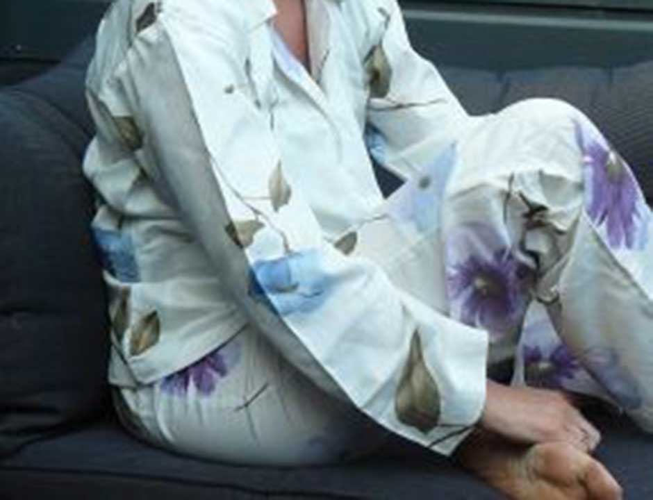 Zijden pyjamabroek bloemenprint